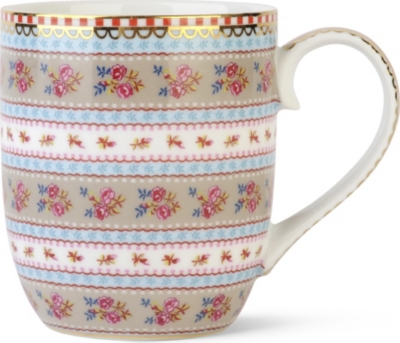PIP STUDIO Small khaki ribbon rose mug