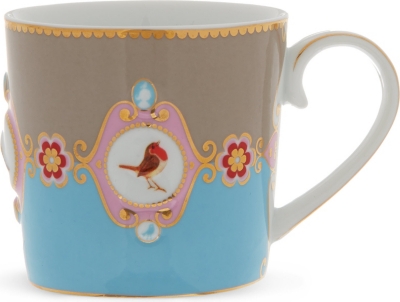 LOVE BIRDS Love birds blue&frasl;khaki senseo mug small