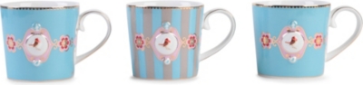PIP STUDIO Love Birds set of three espresso mugs