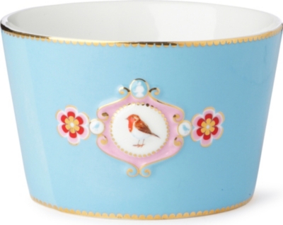 PIP STUDIO Love birds bowl blue medallion 12.5cm