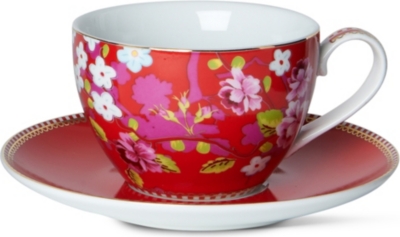PIP STUDIO Pink cappuccino cup and saucer