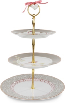 PIP STUDIO Khaki three-tiered cake stand
