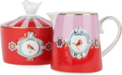 PIP STUDIO Love Bird milk jug and sugar bowl set