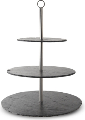 JUST SLATE Three tier cake stand