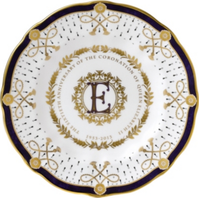 ROYAL CROWN DERBY Coronation ER Limited Edition Surrey plate