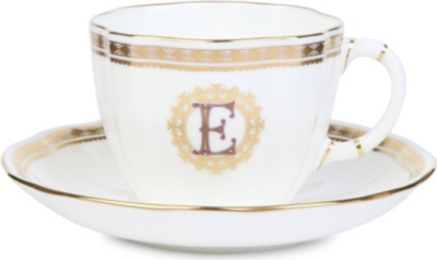 ROYAL CROWN DERBY Coronation ER Carlton cup and saucer