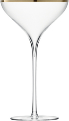 LSA Savoy Gold pair of champagne saucers