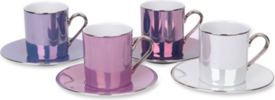 LSA Zanzi set of four espresso cups and saucers