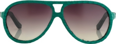 LINDA FARROW Luxe snakeskin aviator-style sunglasses