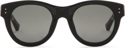 LINDA FARROW Luxe snakeskin round-frame sunglasses