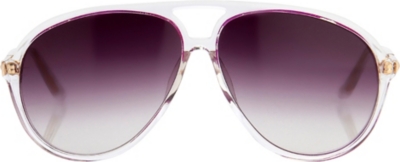 LINDA FARROW Matthew Williamson clear aviator-style sunglasses