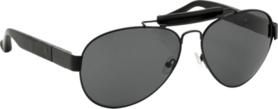 LINDA FARROW The Row leather round-frame sunglasses
