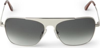 CUTLER AND GROSS Chrome aviator sunglasses