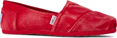 TOMS Classic stonewashed flat shoes (Red