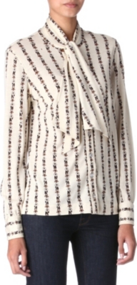 DECADES Celine neck-tie shirt