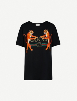 selfridges gucci tiger jersey cotton shirt