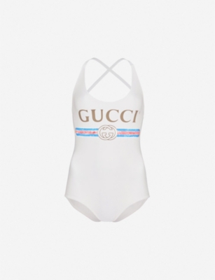 white gucci swimsuit