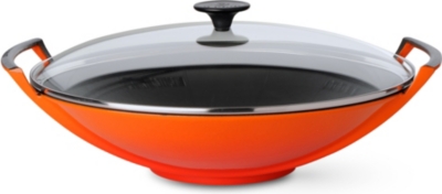 LE CREUSET Cast iron wok with lid 43cm