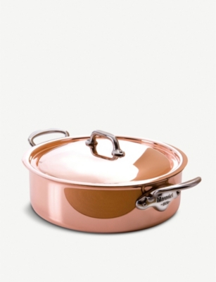 MAUVIEL M'héritage copper and stainless steel rondeau with lid 24cm