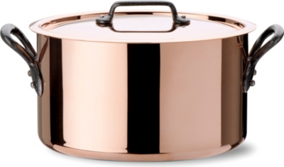 MAUVIEL M'héritage copper and stainless steel deep casserole dish 24cm