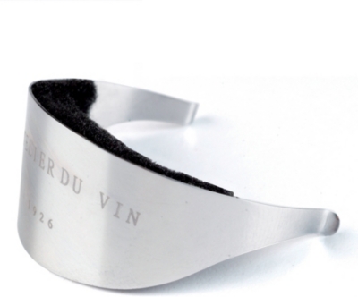 L'ATELIER DU VIN Box of two polished stainless steel wine rings