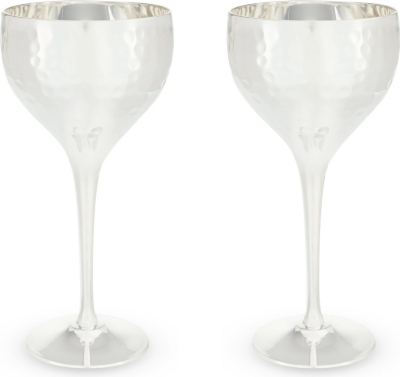 CULINARY CONCEPTS Hammered metal pair of goblets