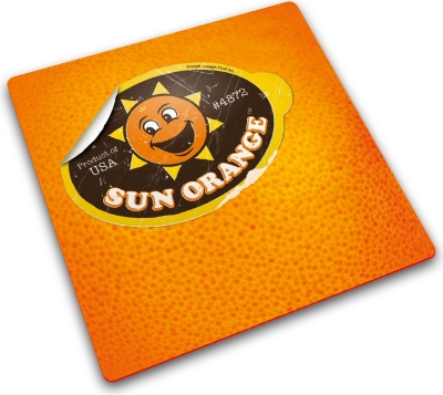 JOSEPH JOSEPH Orange Sticker glass chopping board