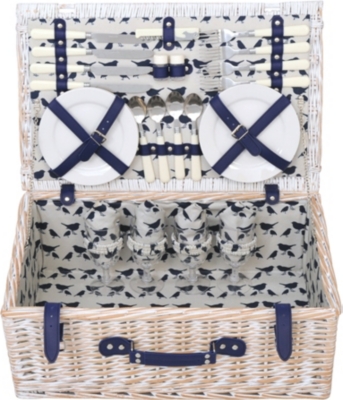 ANORAK Kissing Robins picnic hamper for four