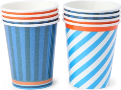 TALKING TABLES Blue party cups set of eight