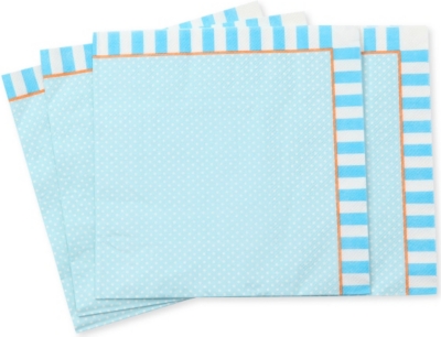 TALKING TABLES Blue set of 20 paper napkins