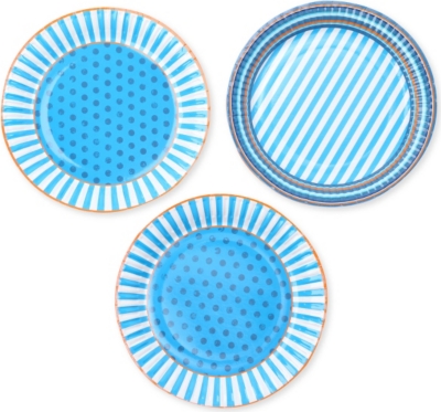 TALKING TABLES Blue party plates set of eight