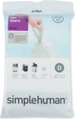 SIMPLEHUMAN Custom fit pack of 24 bin liners 30L code D