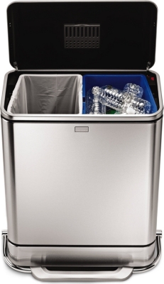 SIMPLEHUMAN Steel bar rectangular recyling bin 55L
