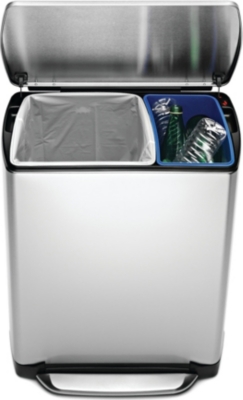 SIMPLEHUMAN Steel bar rectangular recyling bin 46L