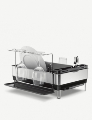 SIMPLEHUMAN Steel dishrack with wine glass holders