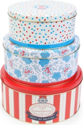 HOPE AND GREENWOOD Cake tins set of three