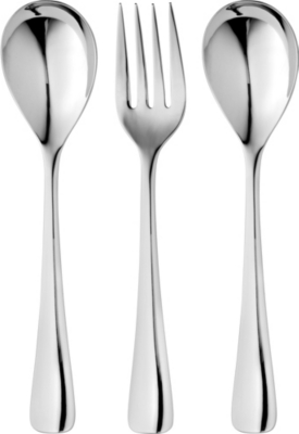 ROBERT WELCH Malvern mirrored stainless steel three-piece serving set