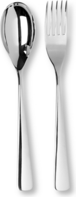STUDIO WILLIAM Karri mirrored stainless steel two-piece serving set