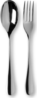 STUDIO WILLIAM Mulberry mirrored stainless steel two-piece serving set
