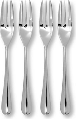 STUDIO WILLIAM Mulberry mirrored stainless steel four-piece pastry fork set