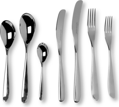 STUDIO WILLIAM Olive mirrored stainless steel 42-piece cutlery set