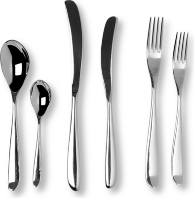 STUDIO WILLIAM Olive mirrored stainless steel 56-piece cutlery set