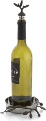 MICHAEL ARAM Olive Branch wine coaster and stopper set