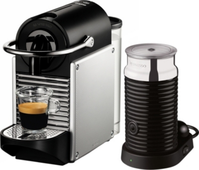 NESPRESSO Magimix Nespresso Pixie coffee machine with Aeroccino aluminium