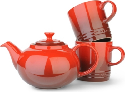 LE CREUSET Tea For Two three-piece stoneware set