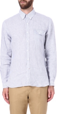 OLIVER SPENCER Button-down linen shirt