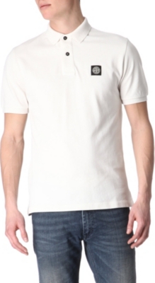 STONE ISLAND Cotton-piqué polo shirt