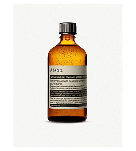 selfridges hydrating geranium aesop 100ml leaf treatment body