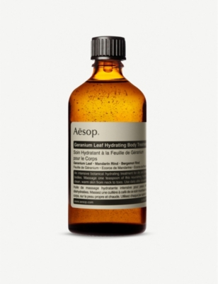selfridges hydrating geranium aesop 100ml leaf treatment body