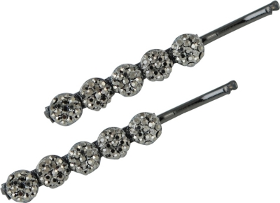 JANE TRAN Hematite crystal balls bobby pin set